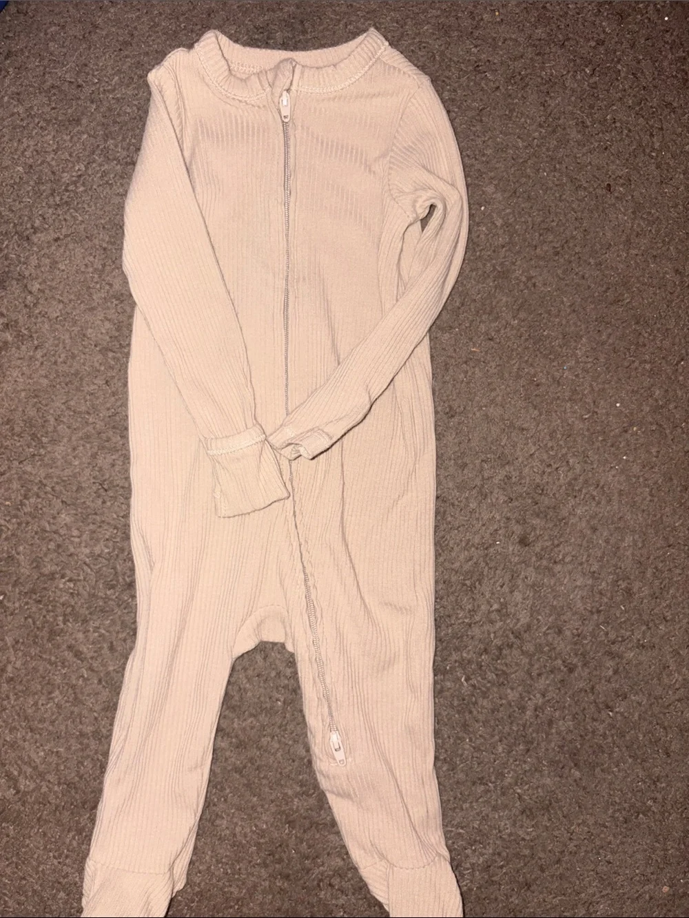 Light Brown/Tan Ribbed Footie Unisex